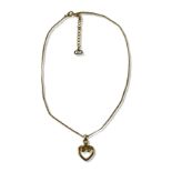 Christine Dior Gold Plated Love Heart Necklace Weighing 8.03 grams and 44cm in length