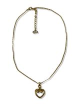 Christine Dior Gold Plated Love Heart Necklace Weighing 8.03 grams and 44cm in length