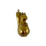 9ct Yellow Gold Squirrel Charm weighing 1.2 grams
