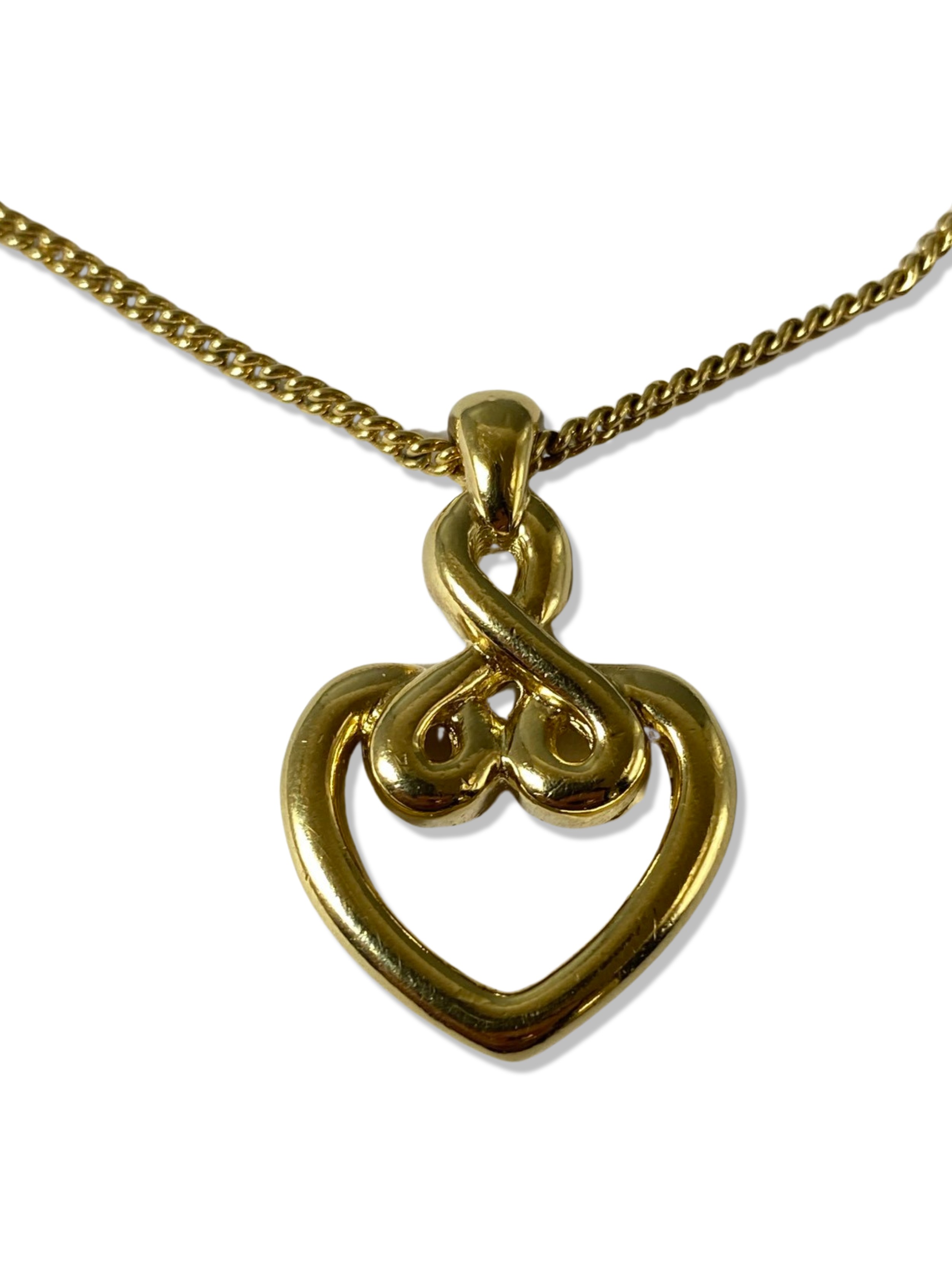 Christine Dior Gold Plated Love Heart Necklace Weighing 8.03 grams and 44cm in length - Image 2 of 3