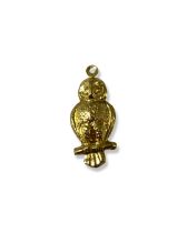 9ct Yellow Gold Owl Charm Weighing 0.73 grams
