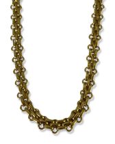 Christian Dior Gold Tone Fancy Link Necklace (47cm) and Bracelet (19cm)