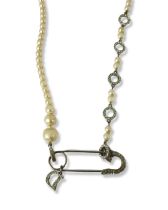 Christian Dior Faux Pearl Safety Pin Necklace Weighing 31 grams Measuring 46cm in length