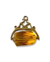 9ct Yellow Gold Mini Citrine Spinning Fob/Pendant