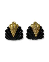 Pair of Christian Dior Gold Tone and Rhinestone Clip On Earrings Weighing 32 grams - Unfortunately