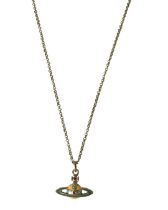 Vivienne Westwood Silver Tone Necklace with Enamel Orb Pendant Weighing 8.54 grams Measuring 48cm in