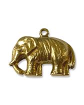 9ct Birmingham 1975 Yellow Gold Elephant Charm Weighing 0.75 grams