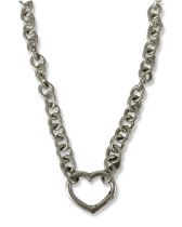 Tiffany & Co Silver Necklace with Heart Clasp Weighing 66.75 grams Measuring 40cm in length