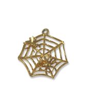 9ct Birmingham 1984 Yellow Gold Spider Web Charm Weighing 0.90 grams