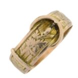 A late Victorian 9ct gold buckle ring.