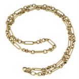 (58440) A 9ct gold fancy-link chain.