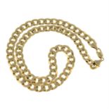 (58206) A 9ct gold curb-link chain.