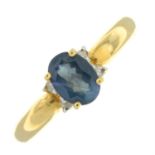 An 18ct gold kyanite and diamond dress ring.