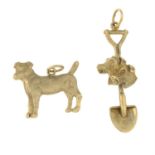 (58455)Two dog pendants.