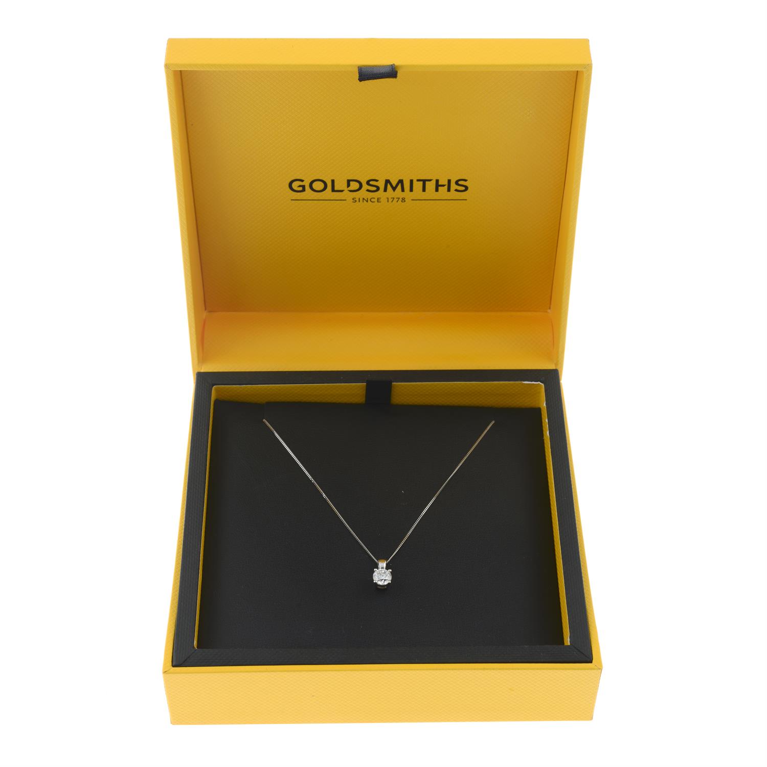 An 18ct gold brilliant-cut diamond single-stone pendant, with chain. - Image 4 of 4