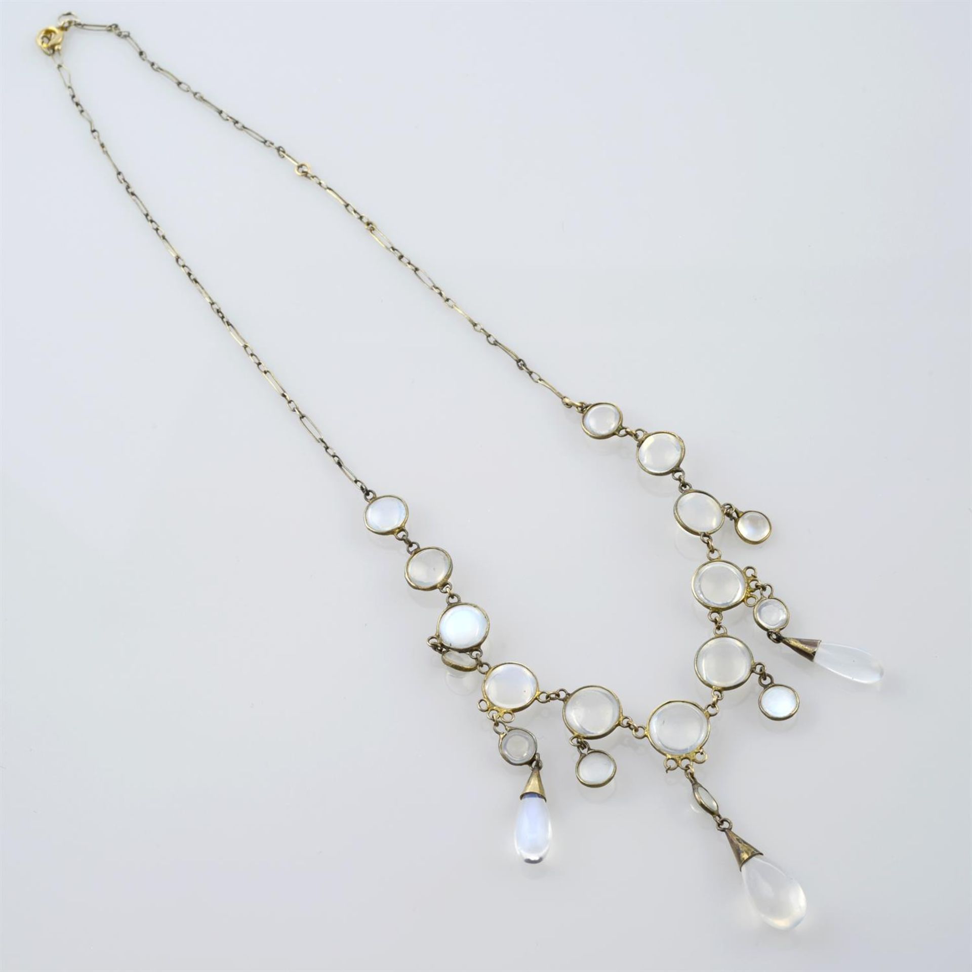 An early 20th century moonstone fringe necklace. - Image 2 of 2