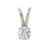 A 9ct gold brilliant-cut diamond single-stone pendant.