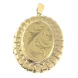 A 9ct gold oval locket pendant.