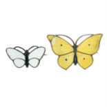 Two early 20th century enamel butterfly brooches, one by Marrius Hammer.