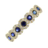 An 18ct gold sapphire and diamond dress ring.