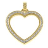 A brilliant-cut diamond heart pendant, with detachable bail.