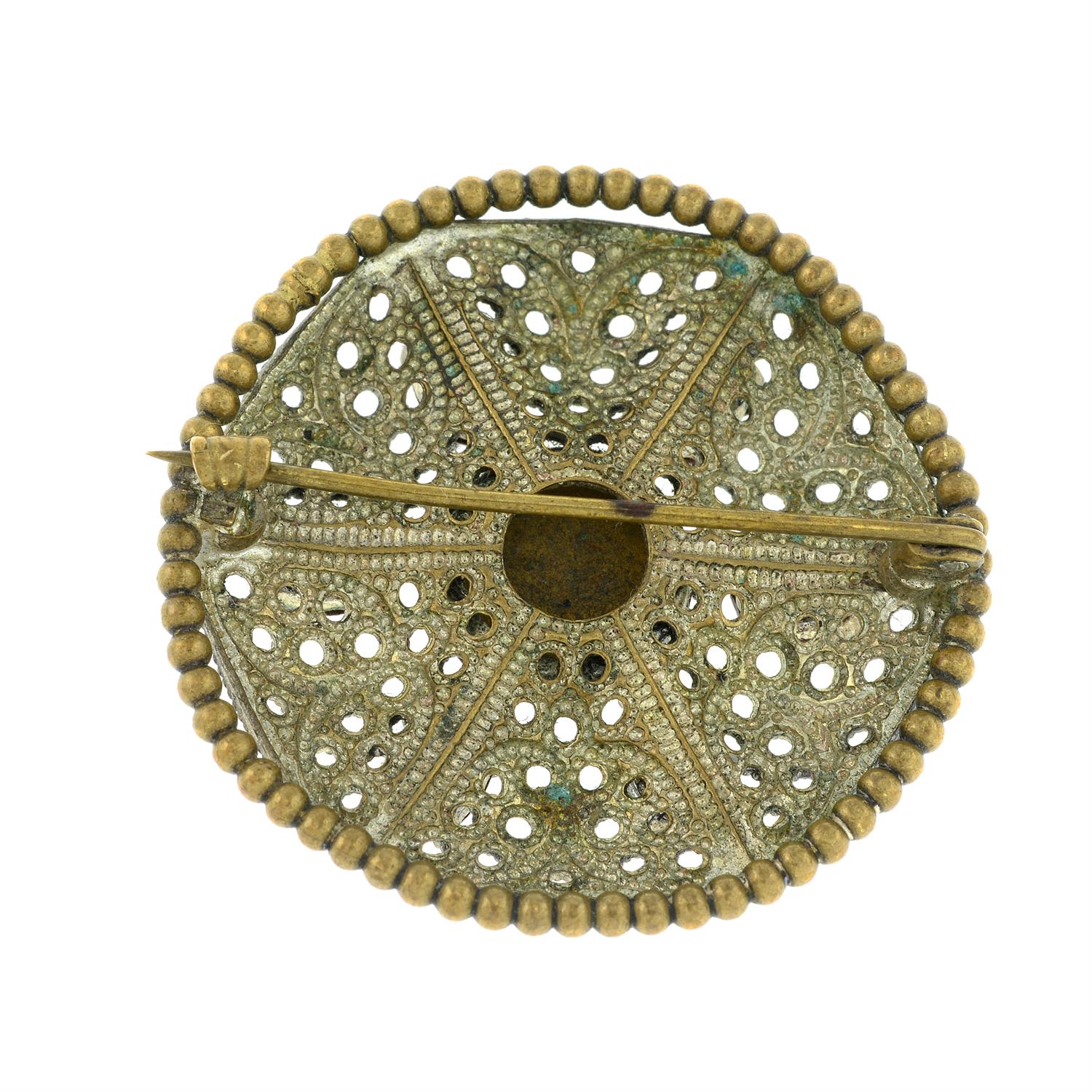 A 19th century saphiret brooch. - Image 2 of 2