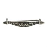 A Scandinavian early 20th century silver bar brooch, by Magnus Aase.