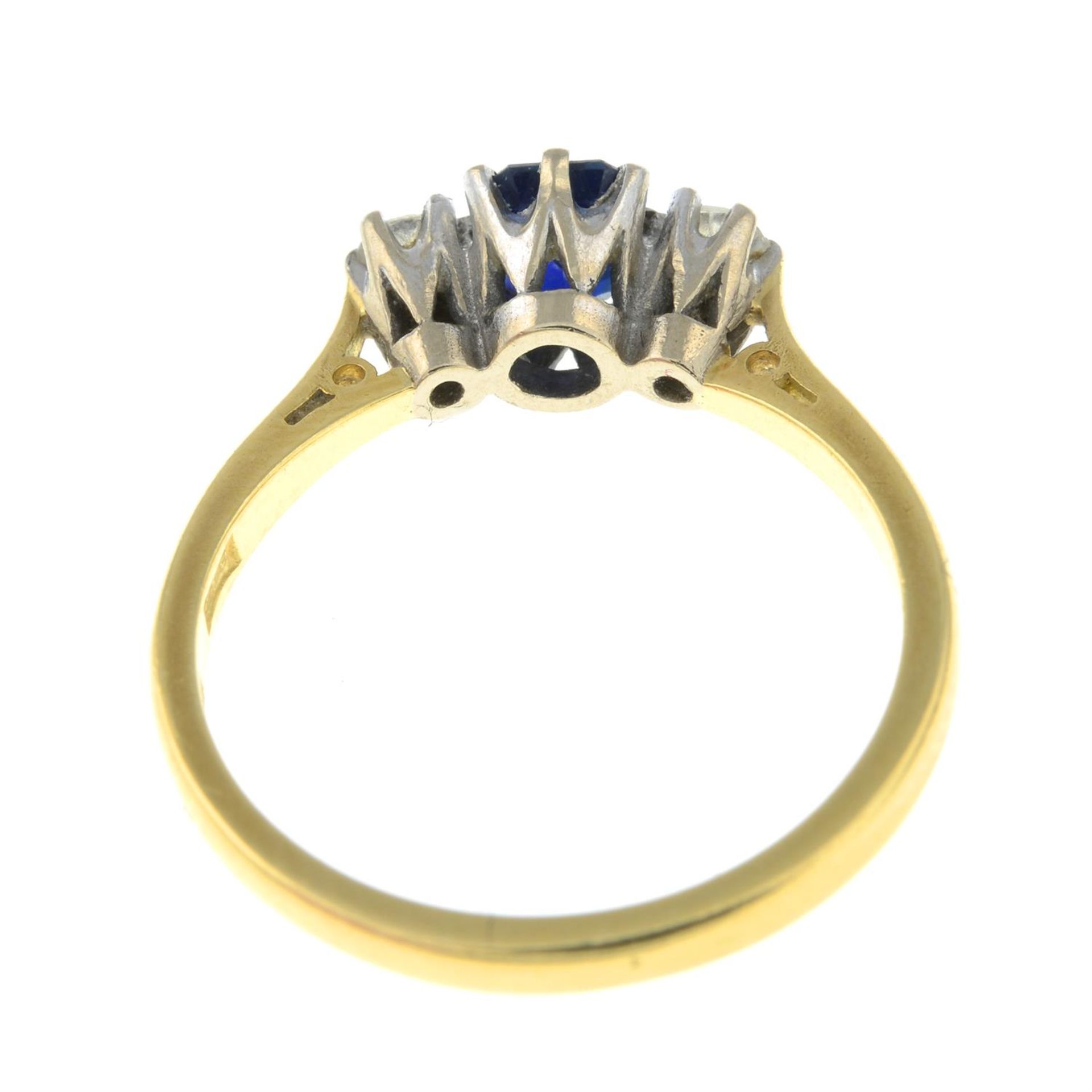 An 18ct gold sapphire and brilliant-cut diamond ring. - Image 2 of 2