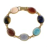 A 9ct gold multi-gem bracelet.