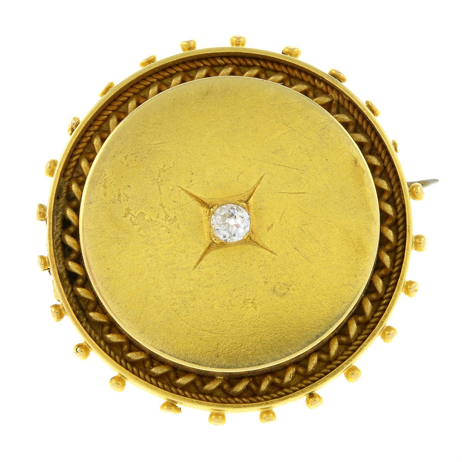 A late 19th century gold old-cut diamond brooch.
