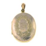 An etched belt bucklet motif locket.