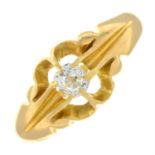 An Edwardian 18ct gold old-cut diamond single-stone ring.