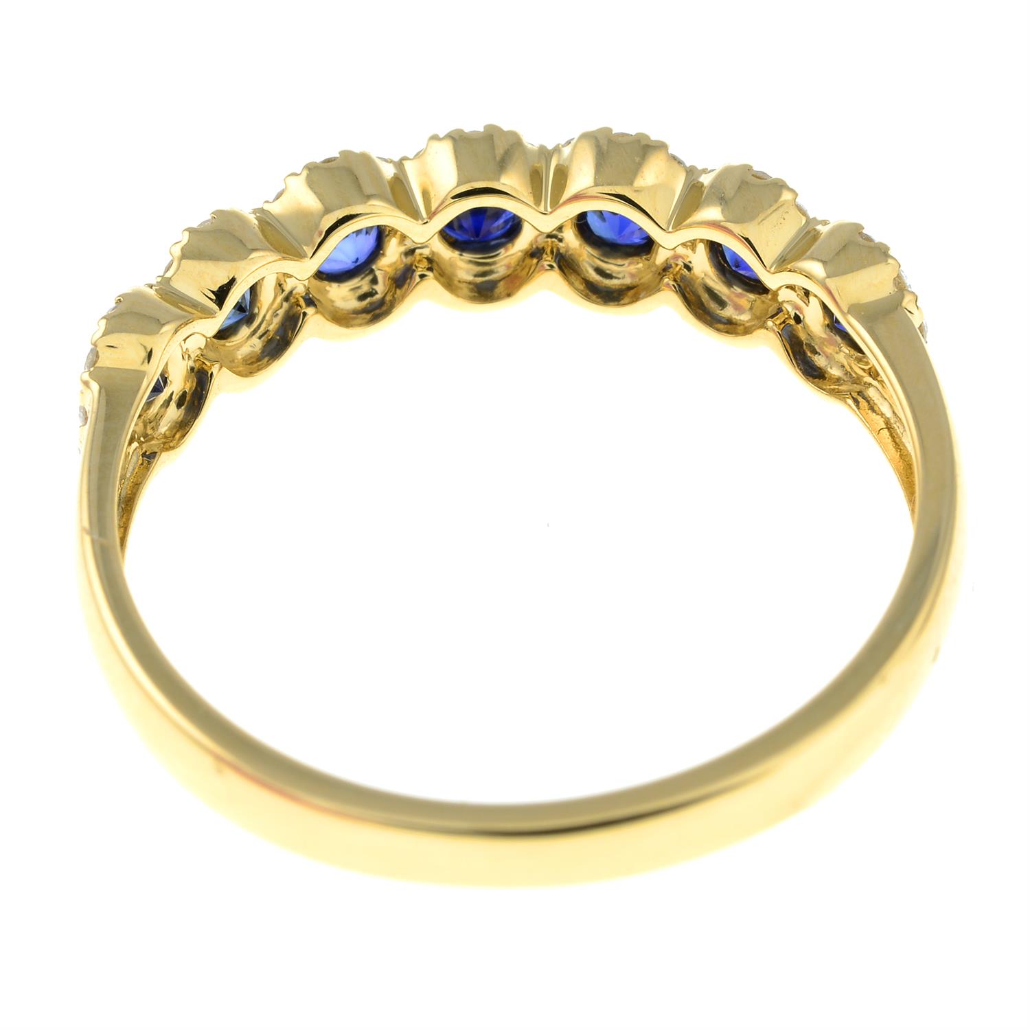 An 18ct gold sapphire and diamond dress ring. - Image 2 of 2