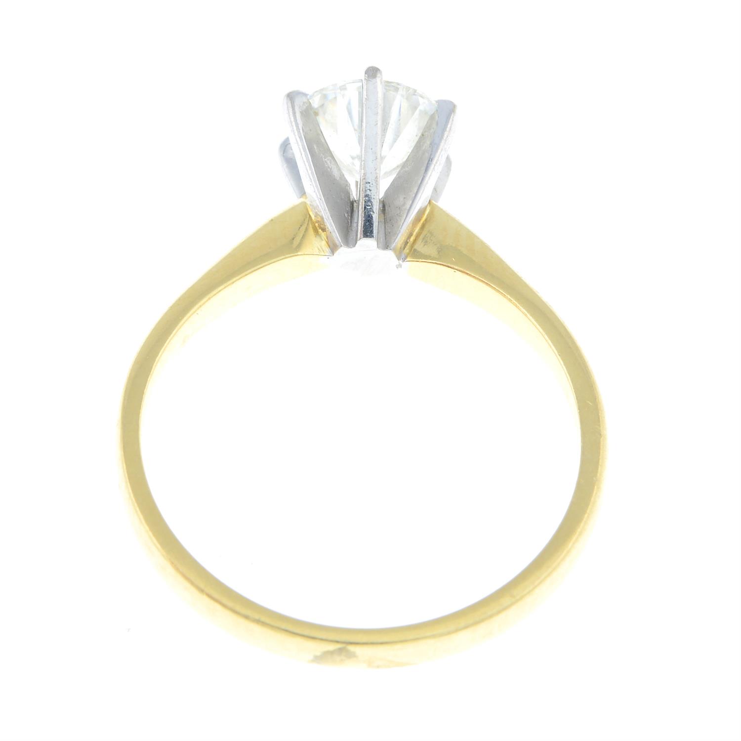 An 18ct gold synthetic moissanite single-stone ring. - Image 2 of 2