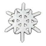 A Scandinavian mid 20th century silver white enamel snowflake brooch, by Ottar Hval.