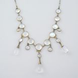 An early 20th century moonstone fringe necklace.