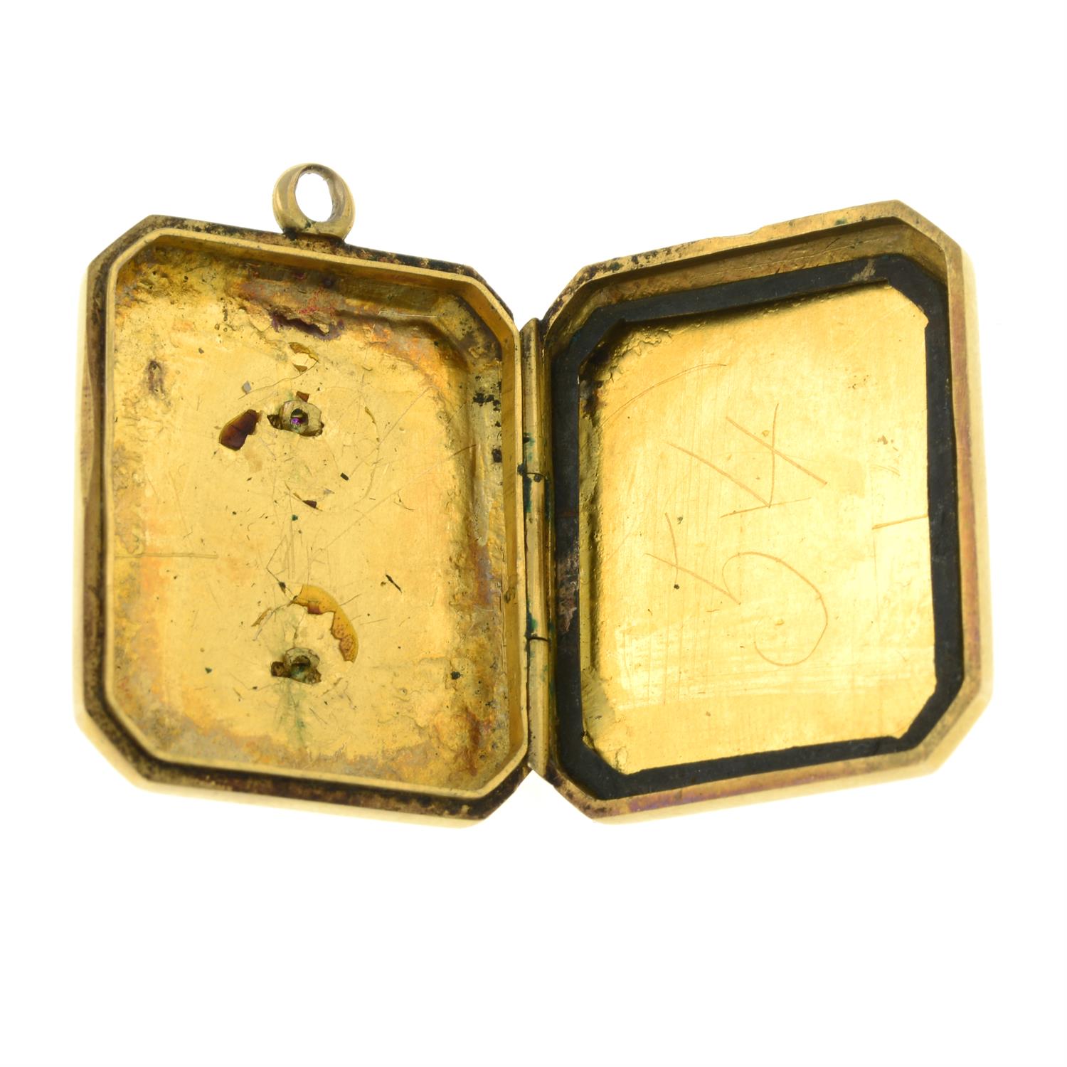 A rectangular-shape locket, with synthetic ruby cross detail. - Image 3 of 3