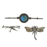 Three early 20th century silver brooches.