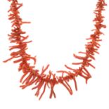 A graduated branched coral necklace.