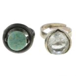 Two Scandinavian gem-set rings.