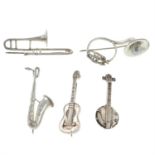 A selection of musical instrument pins.