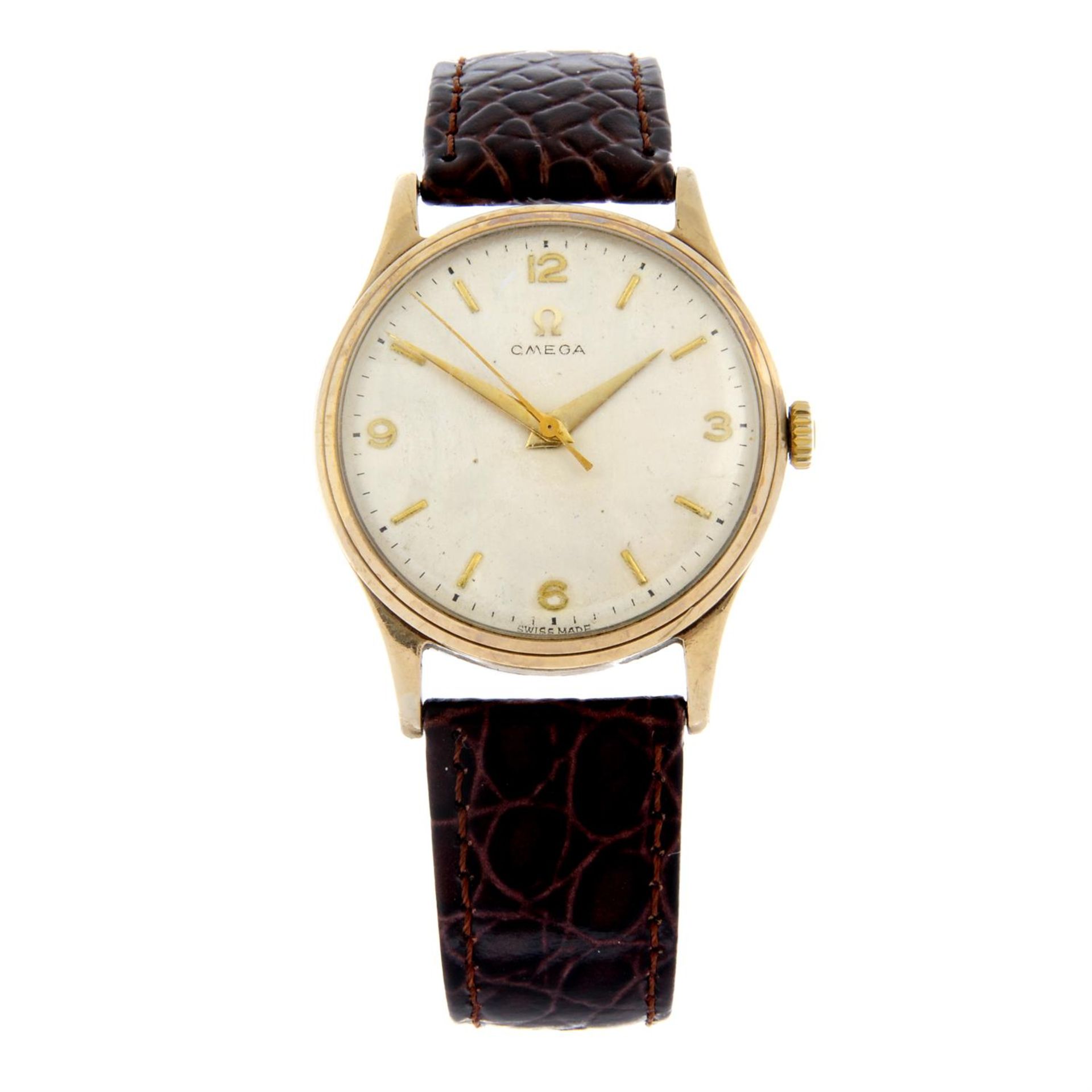 OMEGA - a 9ct yellow gold wrist watch, 33mm.