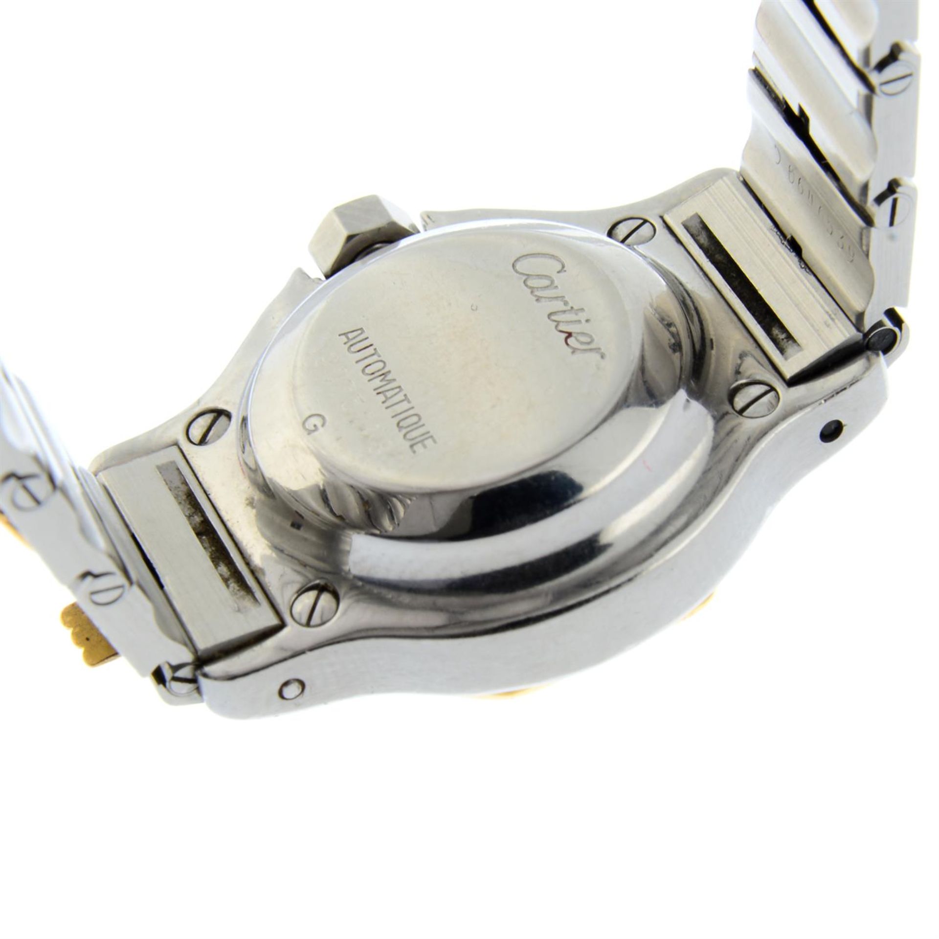 CARTIER - a bi-metal Santos Octagon bracelet watch, 24mm. - Image 4 of 5