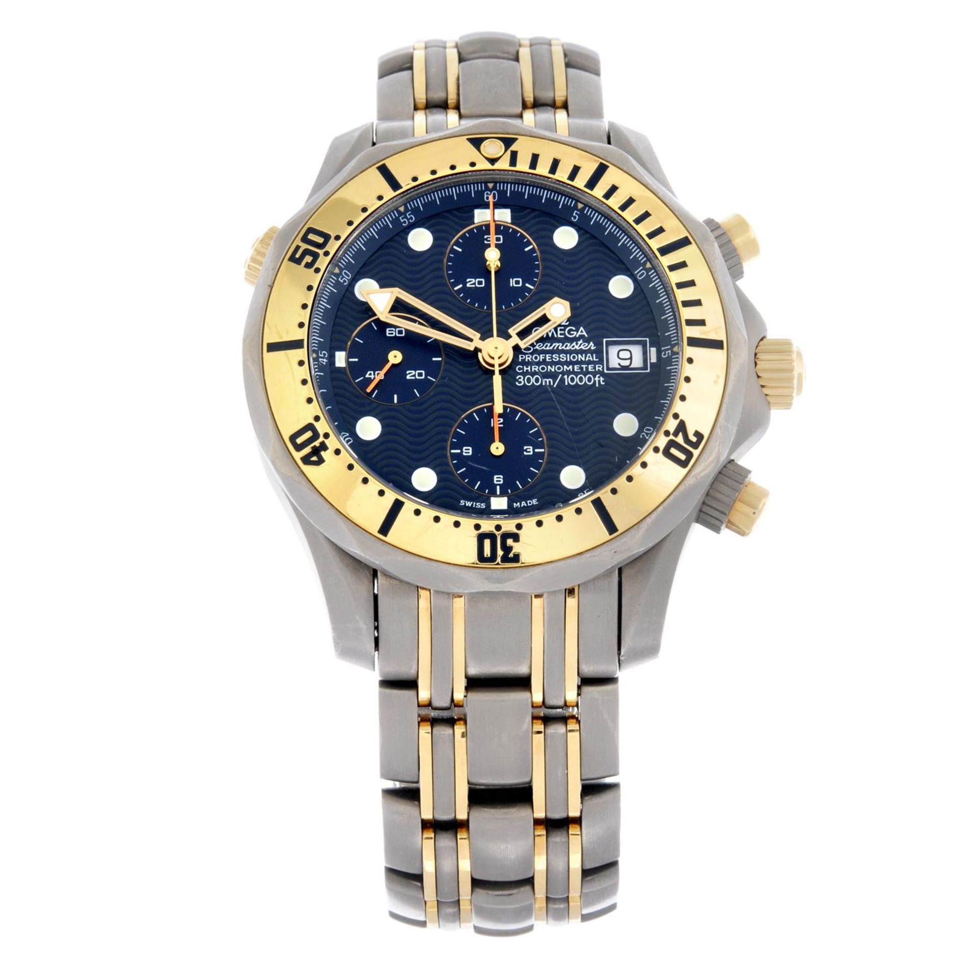 OMEGA - a bi-metal Seamaster Professional chronograph bracelet watch, 42mm.