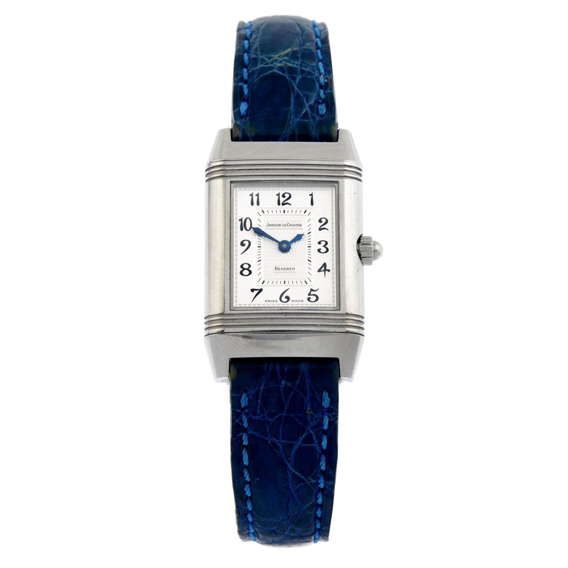 JAEGER-LECOULTRE - a stainless steel Reverso wrist watch, 20.5x29.5mm.