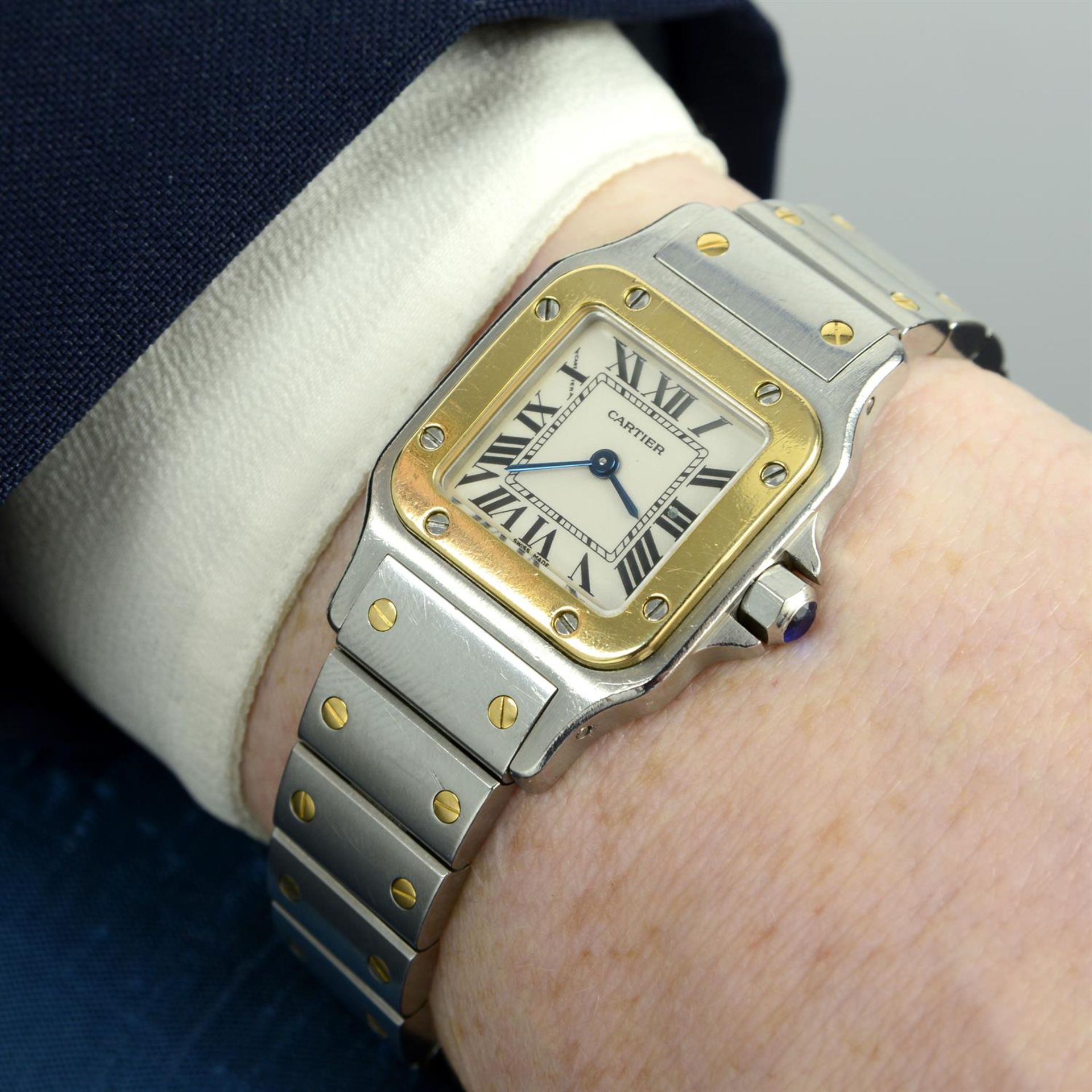 CARTIER - a bi-metal Santos Galbée bracelet watch, 23.5mm. - Image 5 of 6
