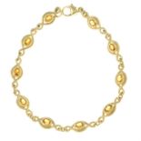 A 9ct gold citrine bracelet.