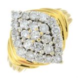 An 18ct gold brilliant-cut diamond cluster ring.