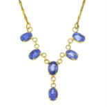 A sapphire drop necklace.