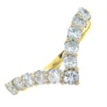 An 18ct gold brilliant-cut diamond chevron ring.